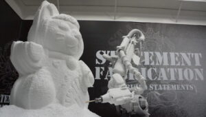 CNC foam carving and sculpting for scenic fabrication and themed environments.