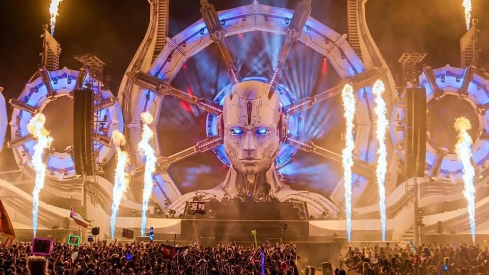 Large-scale stage fabrication for EDC festival, custom scenic design and event production in Las Vegas.